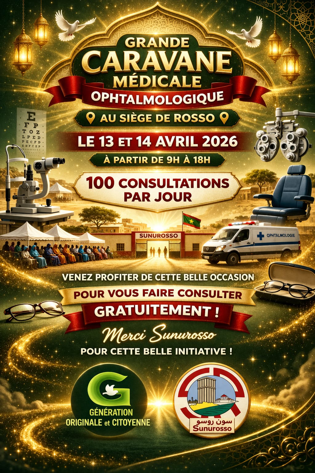 SUNUROSSO organise le 13 et 14 avril une caravane médicale gratuite à Rosso